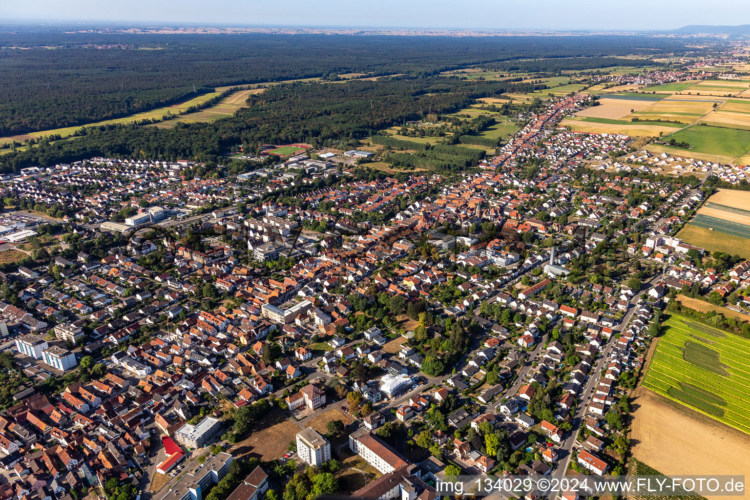 Kandel im Bundesland Rheinland-Pfalz, Deutschland vom Flugzeug aus