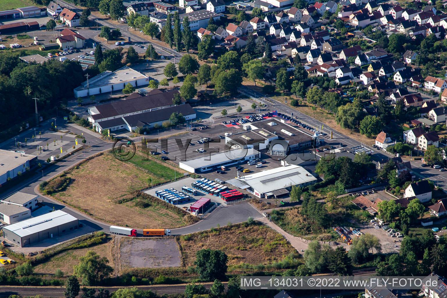 Luftbild von Gewerbegebiet Lauterburger Straße in Kandel im Bundesland Rheinland-Pfalz, Deutschland