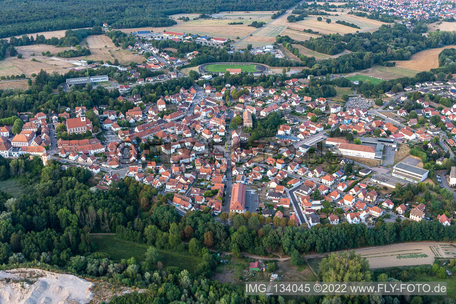Lauterbourg im Bundesland Bas-Rhin, Frankreich aus der Luft
