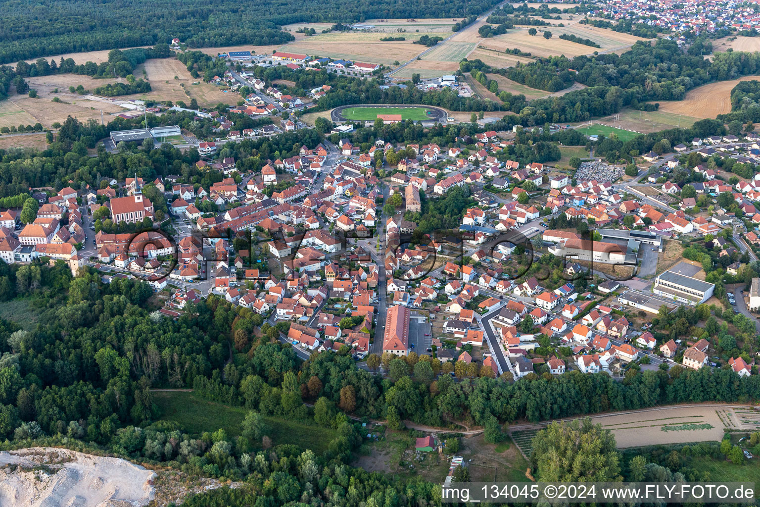 Lauterbourg im Bundesland Bas-Rhin, Frankreich aus der Luft