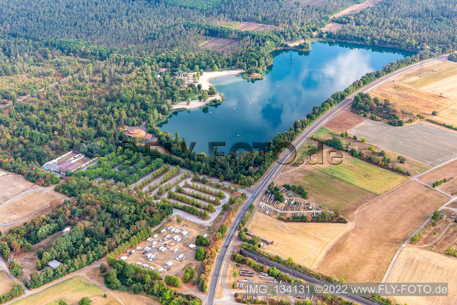 Luftbild von Freizeitpark Heidesee in Forst im Bundesland Baden-Württemberg, Deutschland