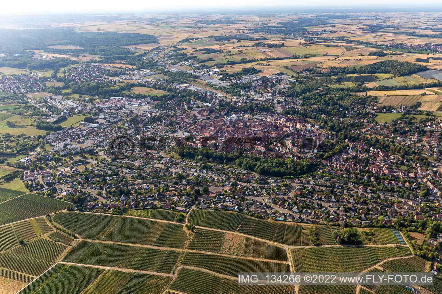 Drohnenaufname von Wissembourg im Bundesland Bas-Rhin, Frankreich