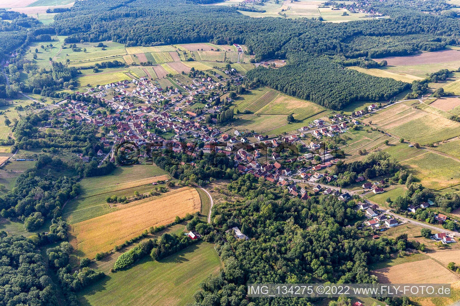 Lobsann im Bundesland Bas-Rhin, Frankreich aus der Luft betrachtet