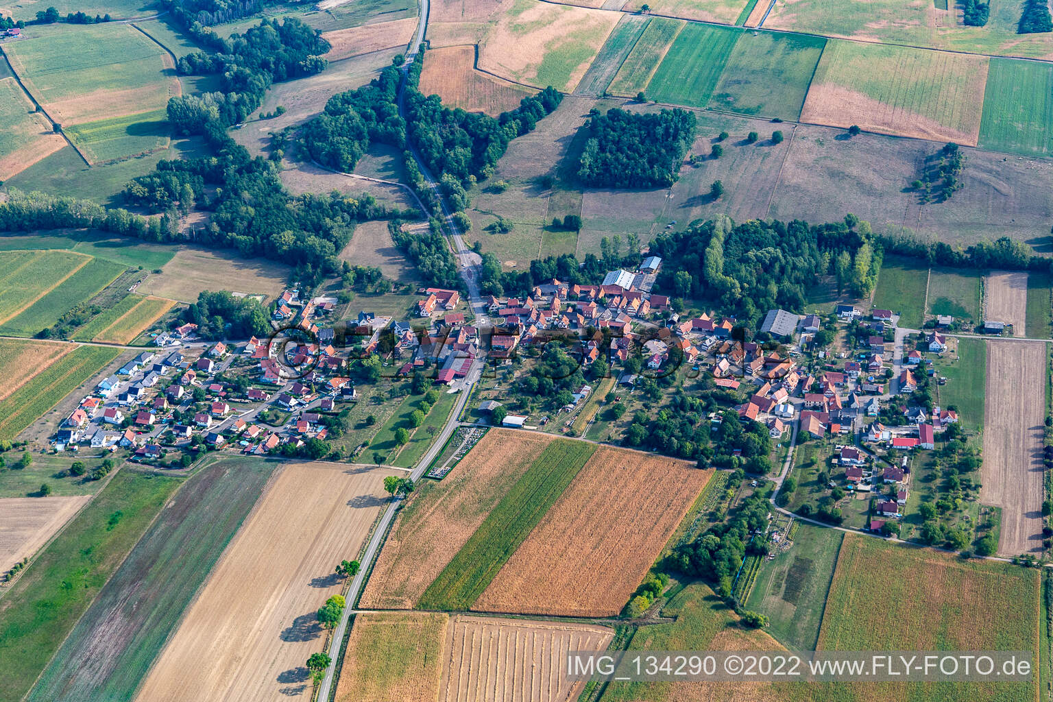 Ingolsheim im Bundesland Bas-Rhin, Frankreich von oben gesehen