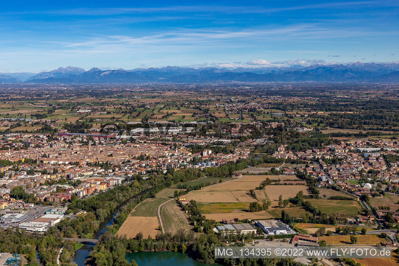 Luftbild von Crema im Bundesland Cremona, Italien