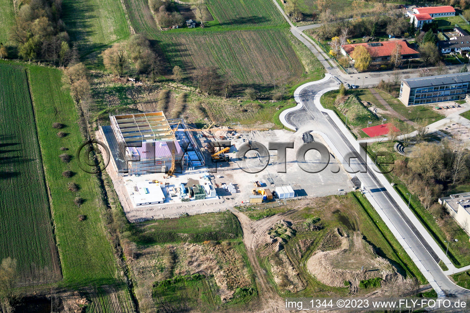 Luftbild von Kandel Baustelle Mehrzweckhalle im Bundesland Rheinland-Pfalz, Deutschland