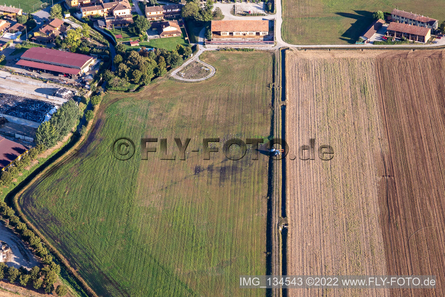 Luftbild von Gradella in Pandino im Bundesland Cremona, Italien