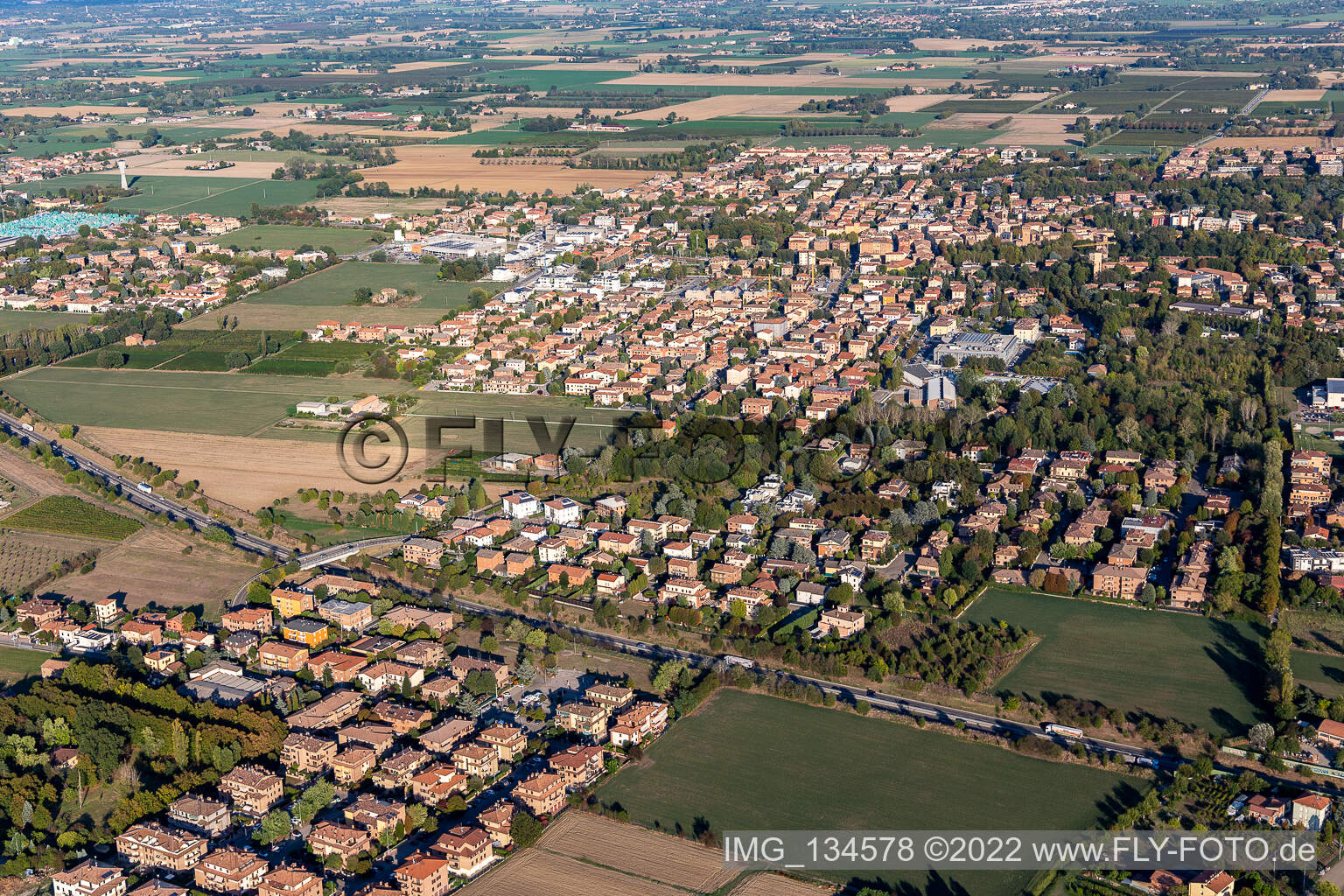 Luftbild von Formigine im Bundesland Modena, Italien
