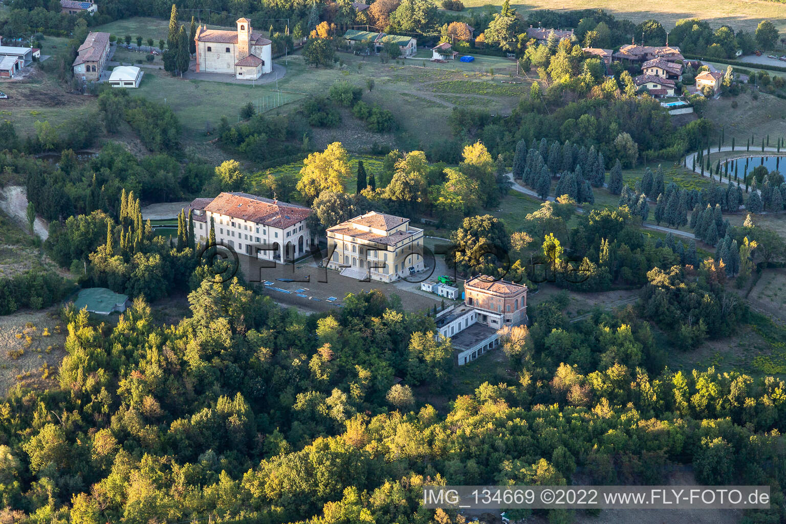 Luftbild von Casalgrande im Bundesland Reggio Emilia, Italien