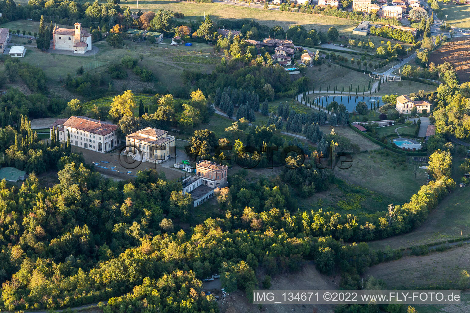 Luftaufnahme von Casalgrande im Bundesland Reggio Emilia, Italien