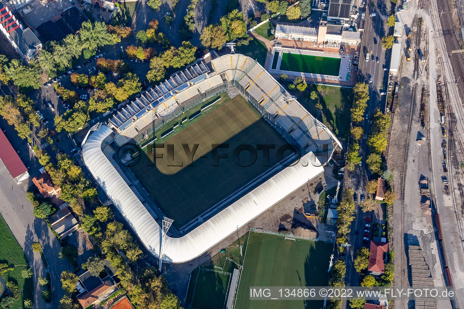 Luftbild von Stadio Alberto Braglia des  Modena Football Club sr, Italien