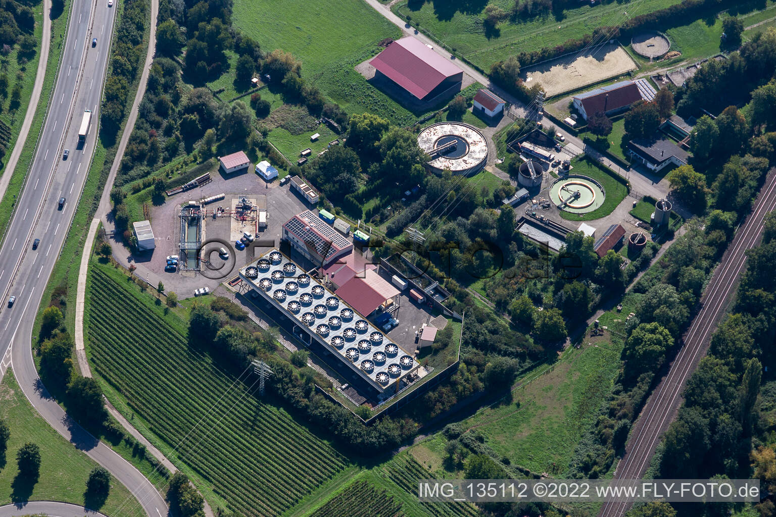 Luftbild von Geothermiekraftwerk Insheim mit Lithiumgewinnung im Bundesland Rheinland-Pfalz, Deutschland