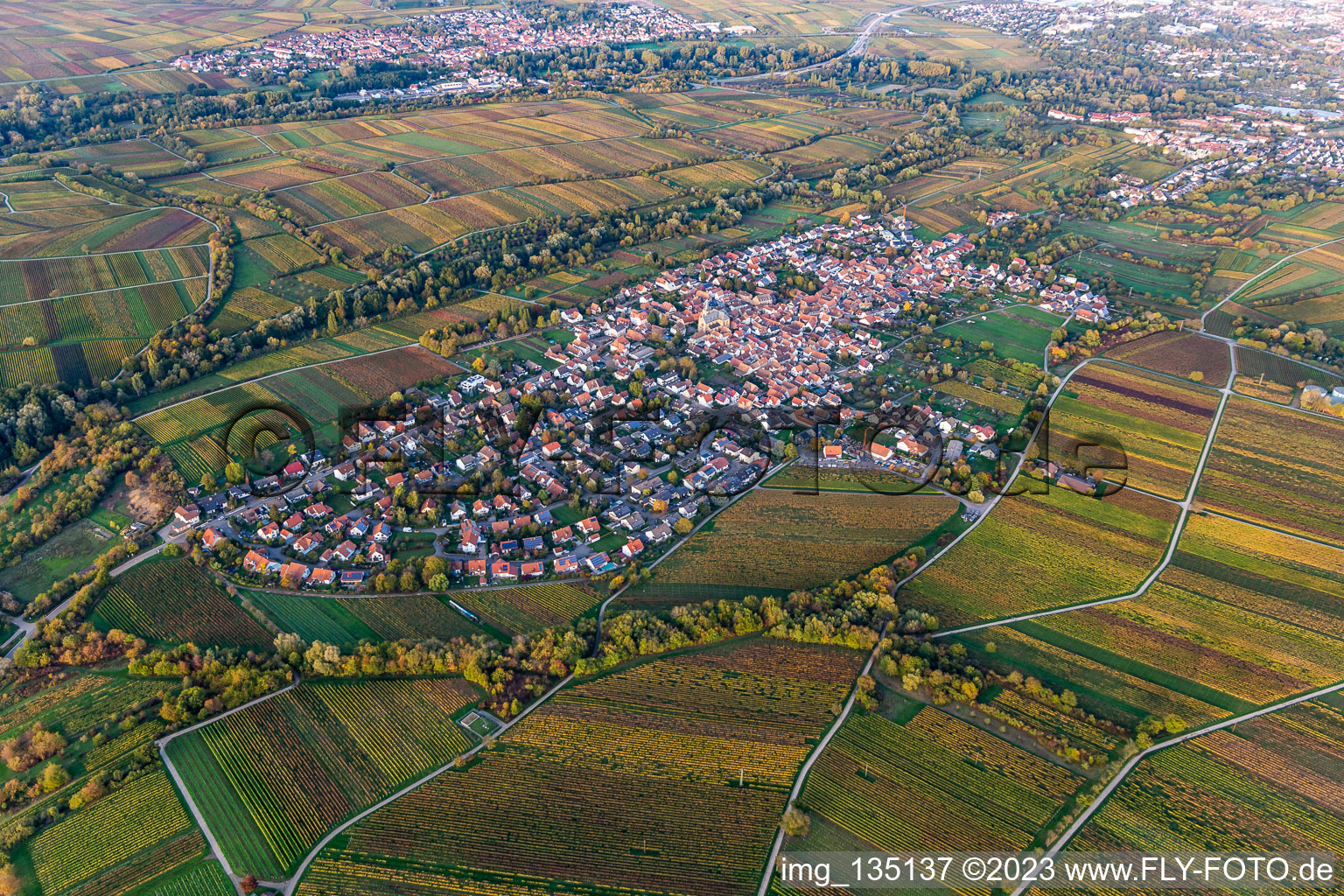 Ortsteil Arzheim in Landau in der Pfalz im Bundesland Rheinland-Pfalz, Deutschland aus der Luft