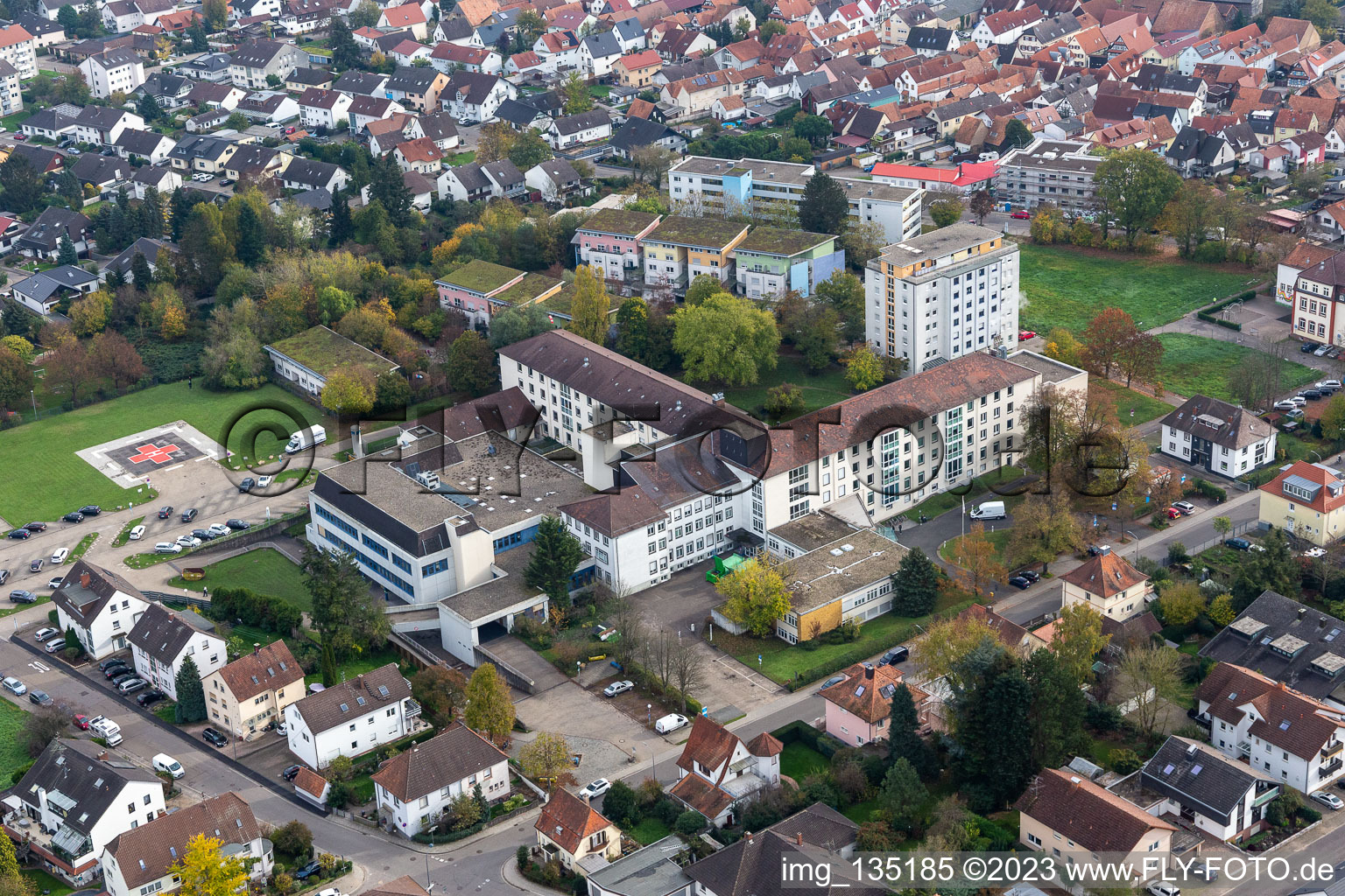 Luftbild von Asklepius Krankenhaus in Kandel im Bundesland Rheinland-Pfalz, Deutschland