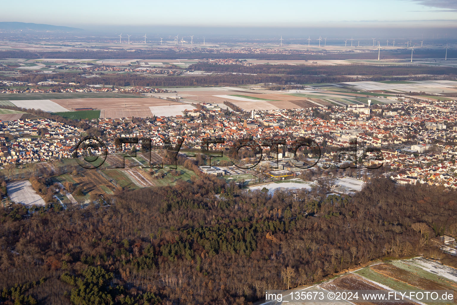 Im Winter bei Schnee in Kandel im Bundesland Rheinland-Pfalz, Deutschland