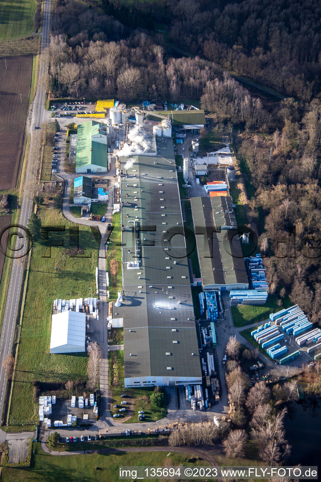 Luftbild von Sitek Insulation in Wissembourg im Bundesland Bas-Rhin, Frankreich