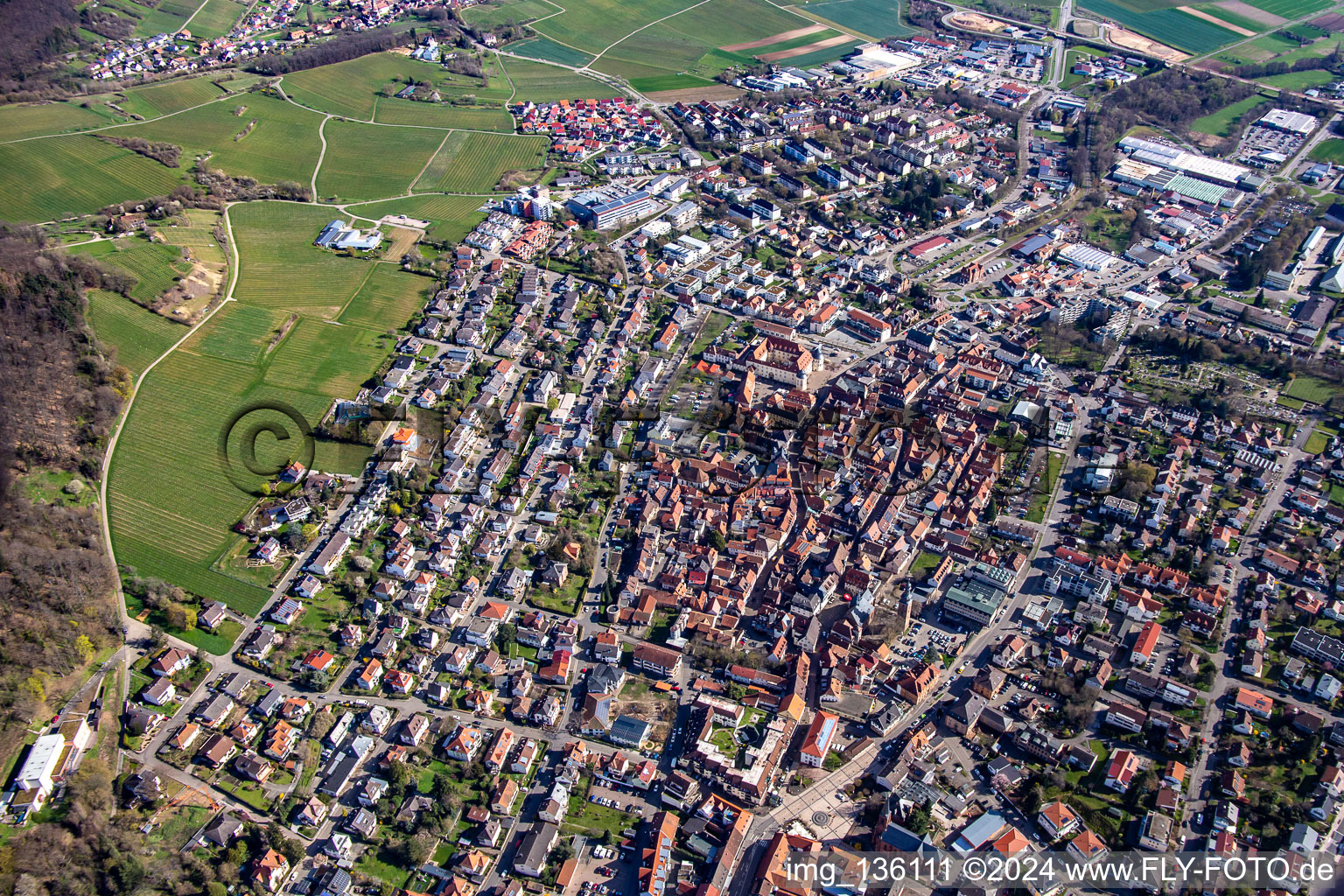 Luftbild von Pfalzgrafenstraße Saarstr in Bad Bergzabern im Bundesland Rheinland-Pfalz, Deutschland