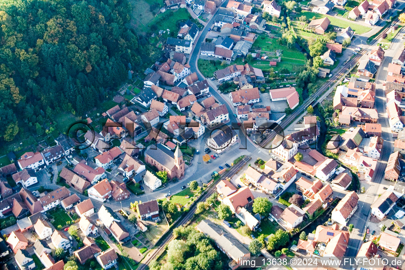 Luftbild von Ortsansicht der Straßen und Häuser der Wohngebiete in Bruchweiler-Bärenbach im Bundesland Rheinland-Pfalz, Deutschland
