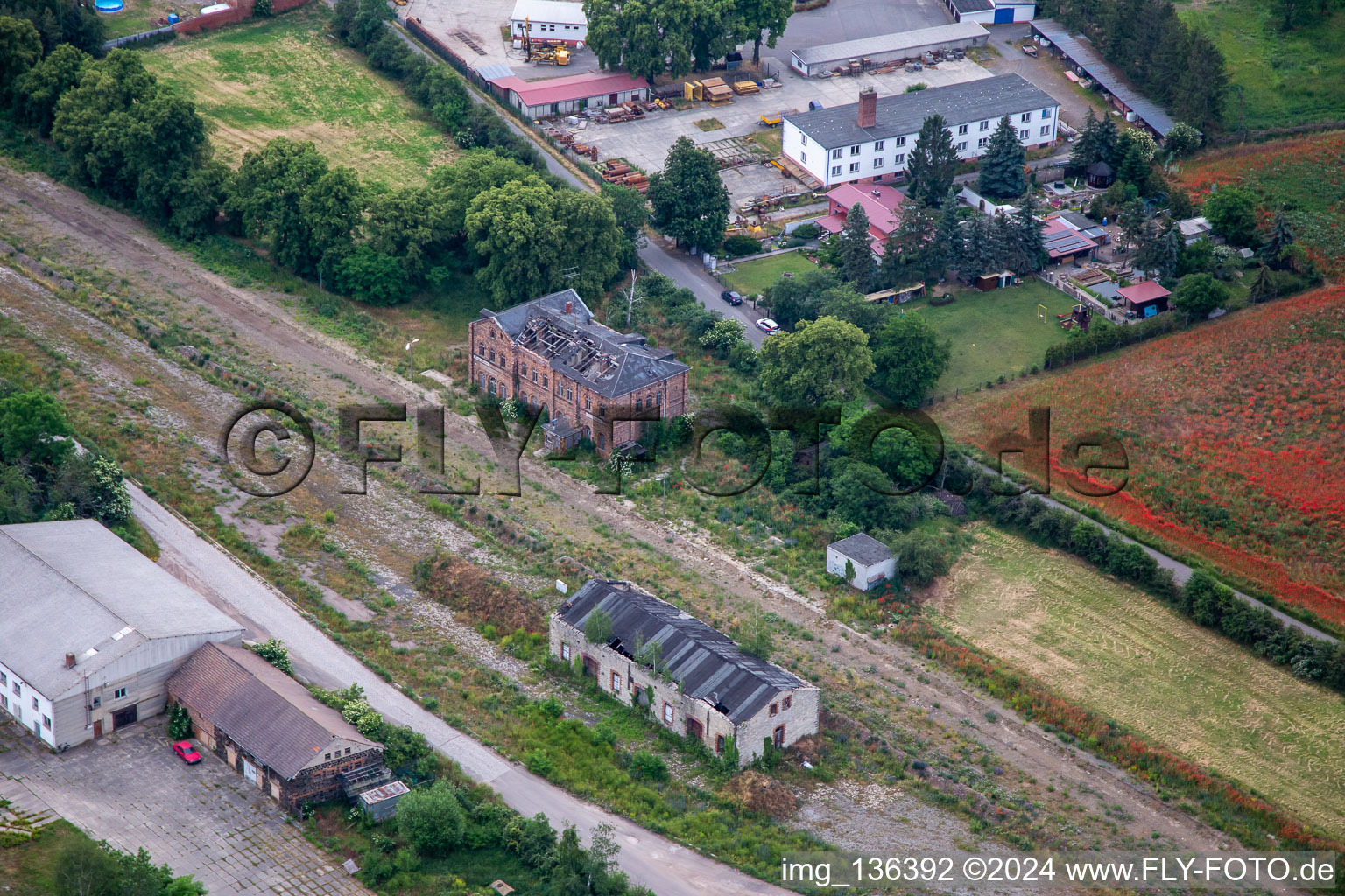 Ruine an der Vater-Jahn-Straße im Ortsteil Ermsleben in Falkenstein im Bundesland Sachsen-Anhalt, Deutschland