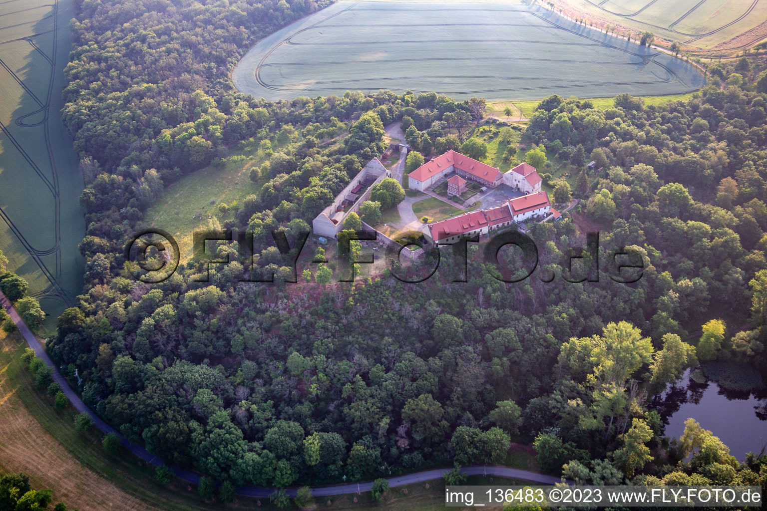 Luftbild von Konradsburg im Ortsteil Ermsleben in Falkenstein im Bundesland Sachsen-Anhalt, Deutschland