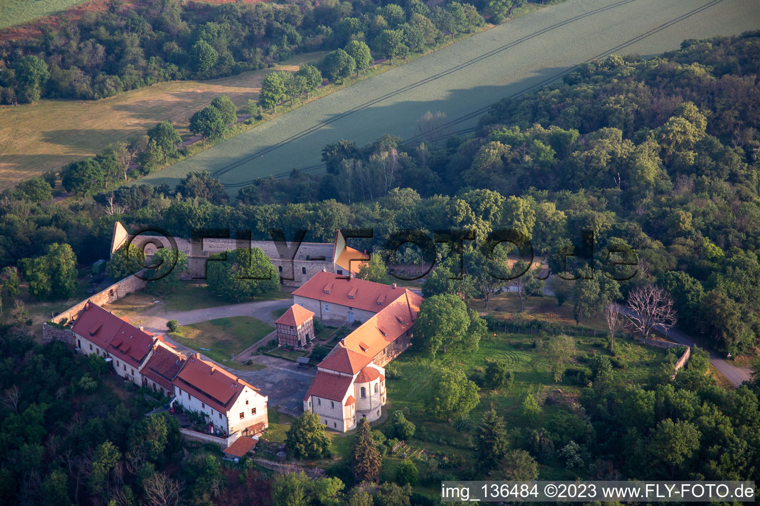 Luftaufnahme von Konradsburg im Ortsteil Ermsleben in Falkenstein im Bundesland Sachsen-Anhalt, Deutschland