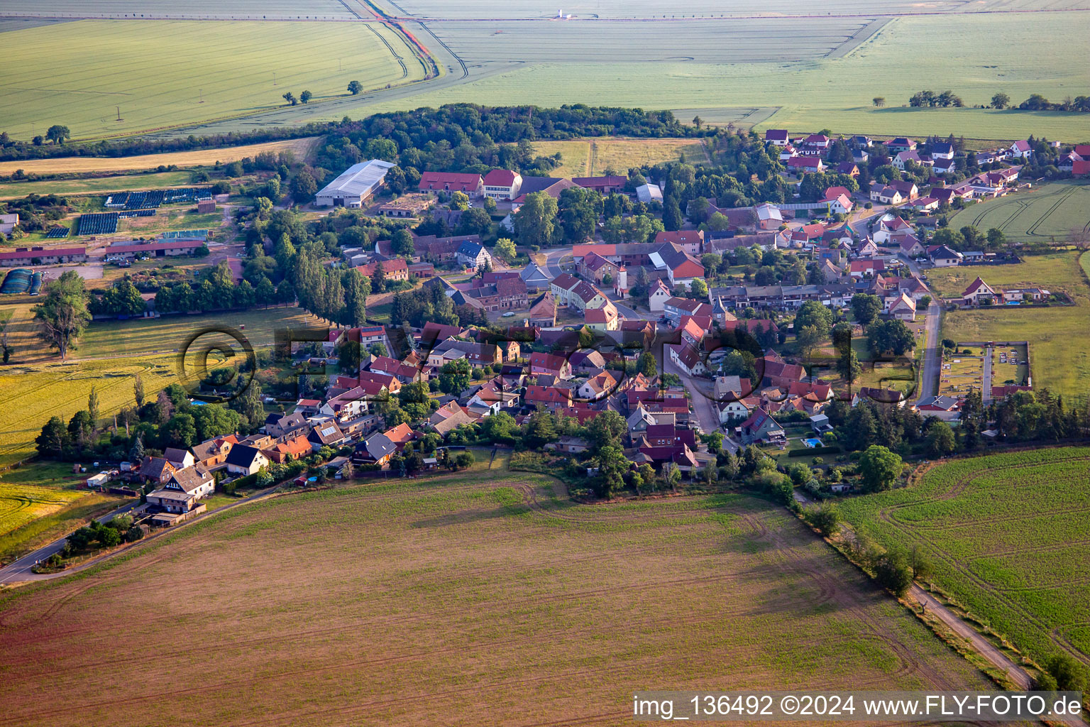 Endorf von Süden in Falkenstein im Bundesland Sachsen-Anhalt, Deutschland