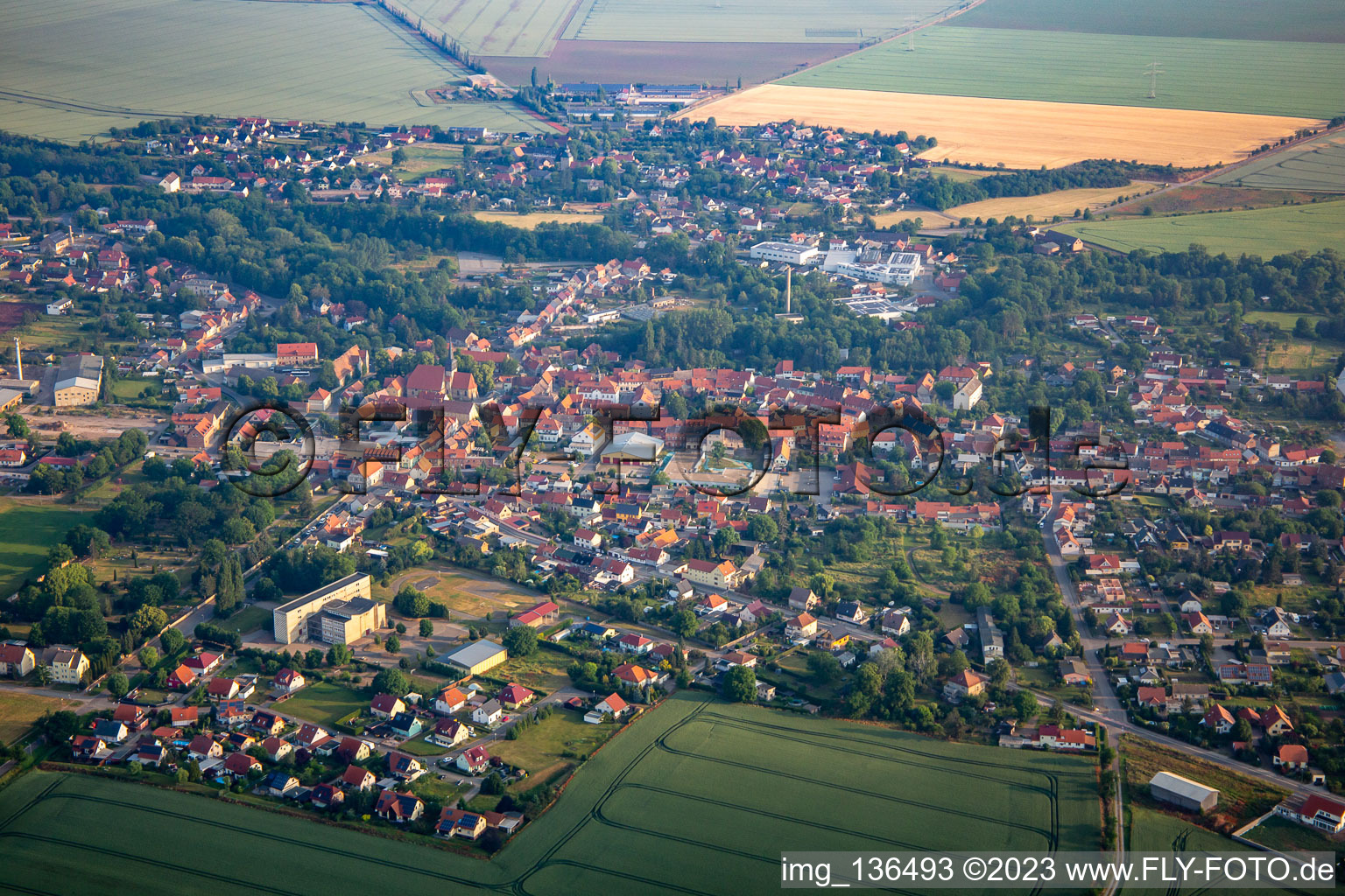Luftbild von Ortsteil Ermsleben in Falkenstein im Bundesland Sachsen-Anhalt, Deutschland