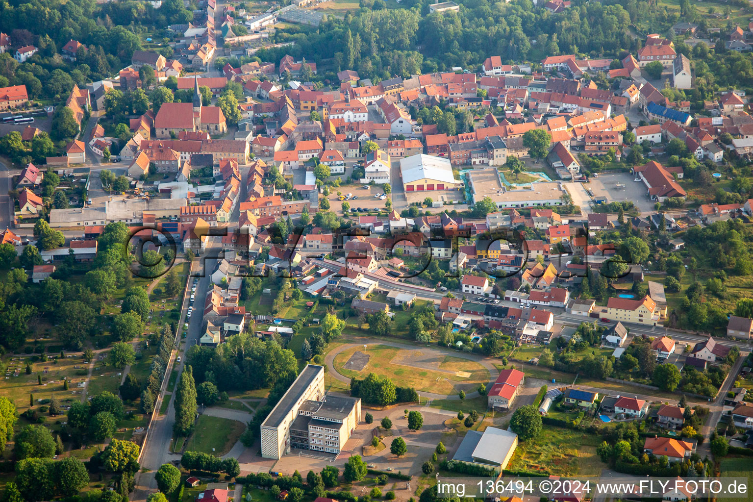 Luftaufnahme von Ortsteil Ermsleben in Falkenstein im Bundesland Sachsen-Anhalt, Deutschland