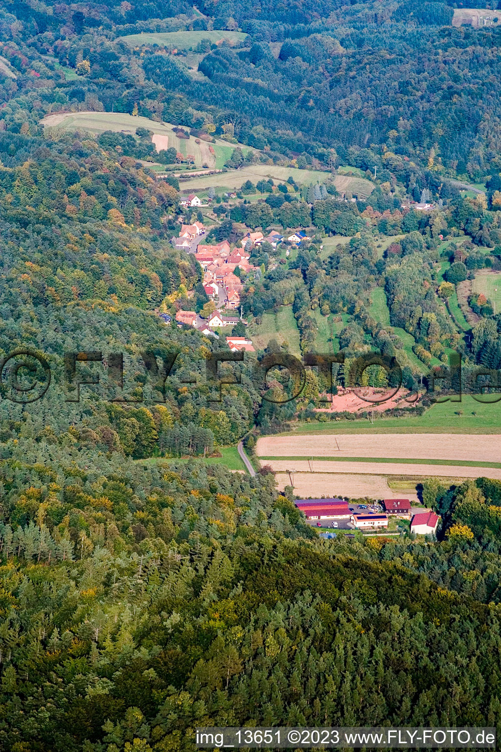 Oberschlettenbach im Bundesland Rheinland-Pfalz, Deutschland aus der Luft