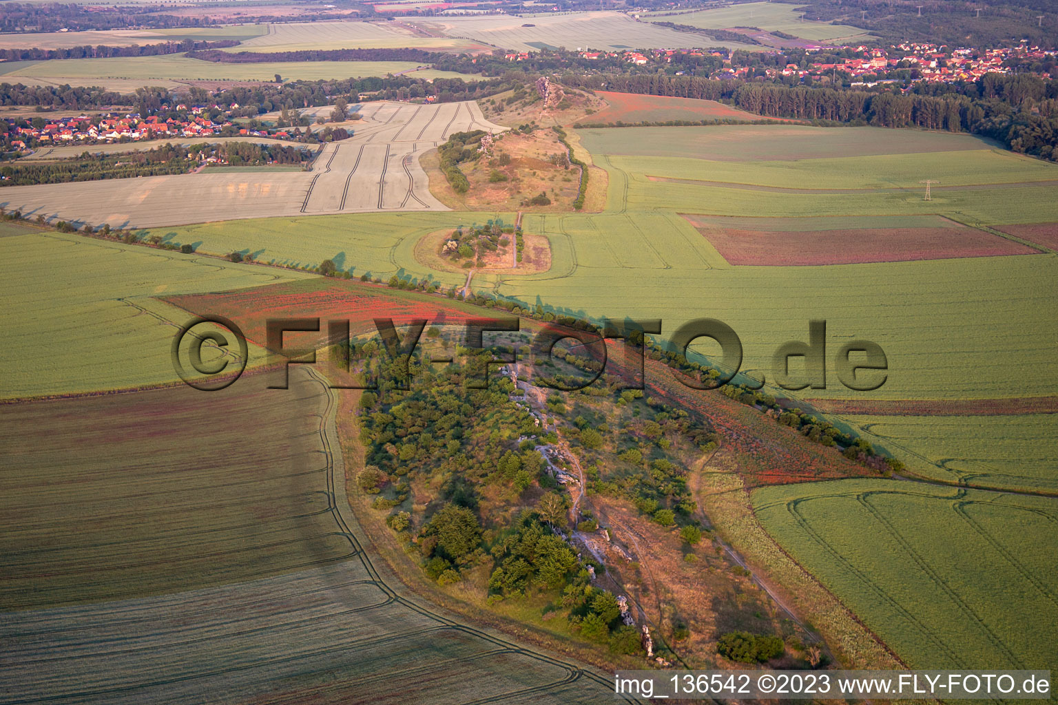Luftbild von Warnstedter Teufelsmauer von Westen in Thale im Bundesland Sachsen-Anhalt, Deutschland