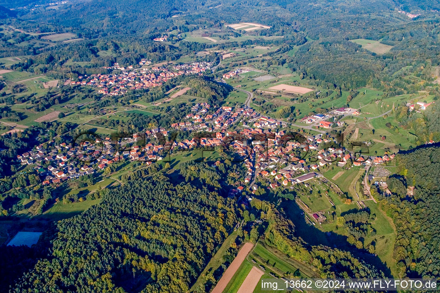 Völkersweiler im Bundesland Rheinland-Pfalz, Deutschland von oben gesehen