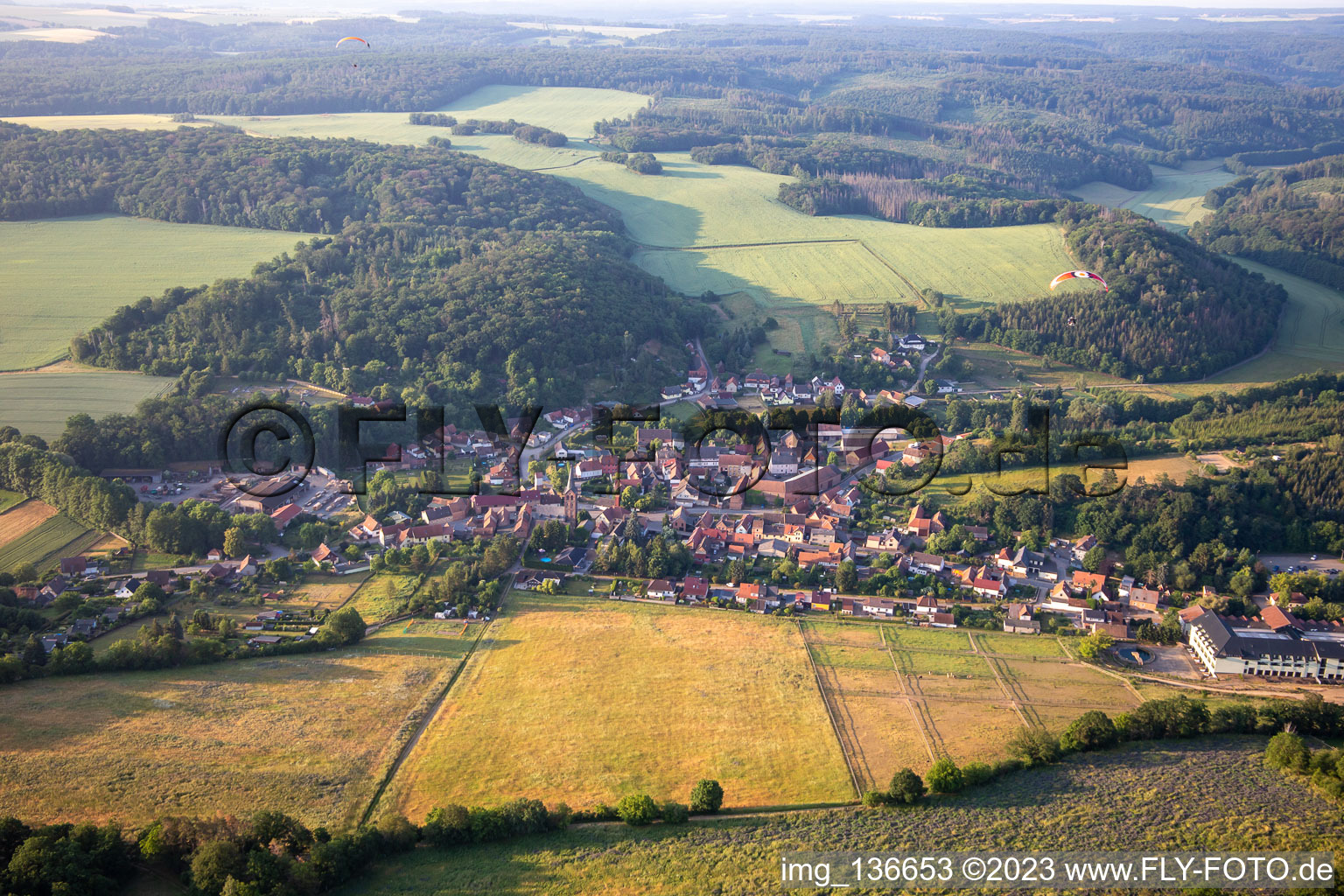 Luftbild von Ortsteil Stangerode in Arnstein im Bundesland Sachsen-Anhalt, Deutschland