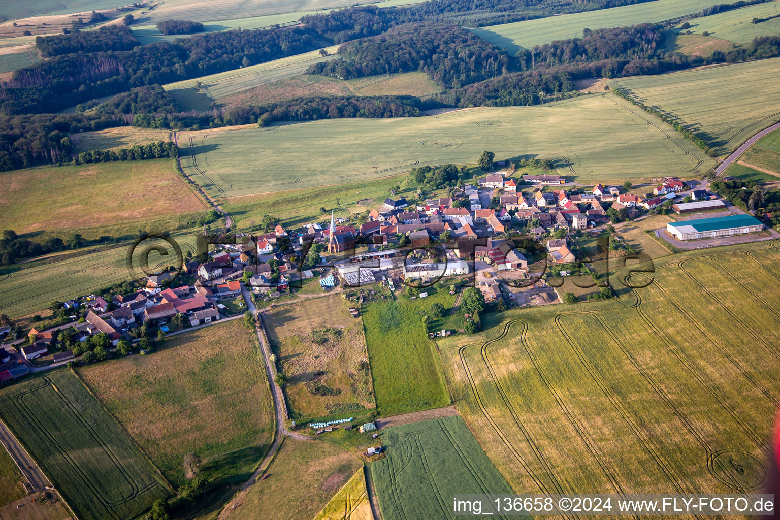 Luftbild von Ortsteil Piskaborn in Mansfeld im Bundesland Sachsen-Anhalt, Deutschland