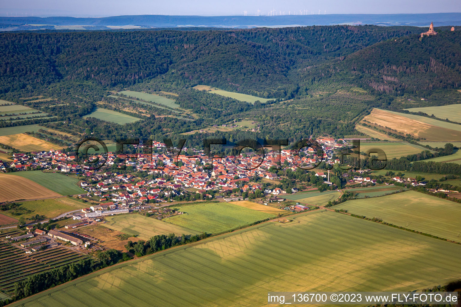 Luftbild von Ortsteil Tilleda in Kelbra im Bundesland Sachsen-Anhalt, Deutschland