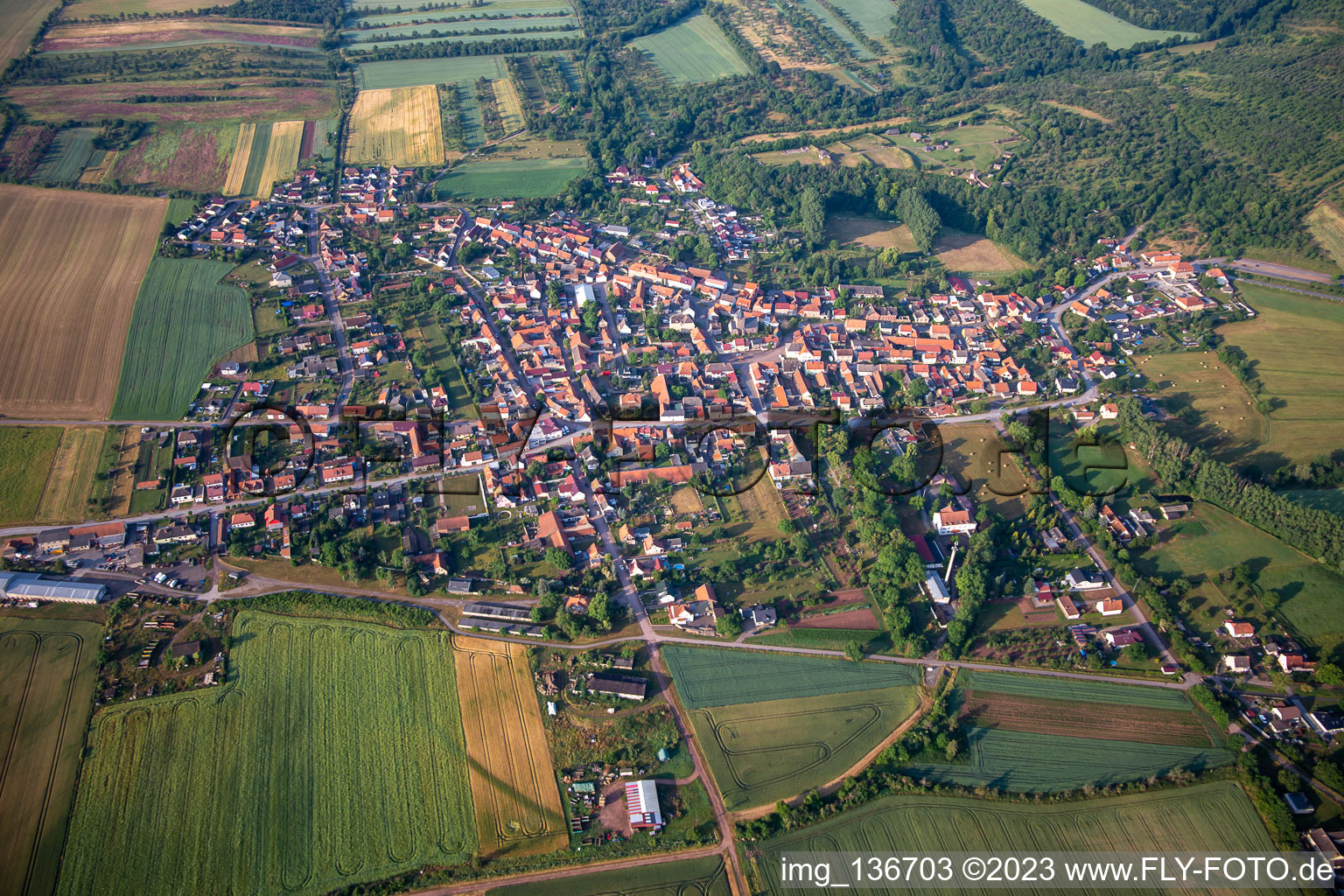 Luftaufnahme von Ortsteil Tilleda in Kelbra im Bundesland Sachsen-Anhalt, Deutschland