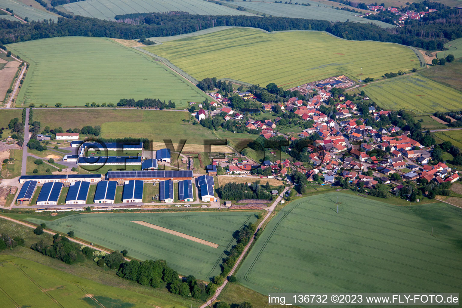 Luftbild von Ortsteil Breitenbach in Sangerhausen im Bundesland Sachsen-Anhalt, Deutschland