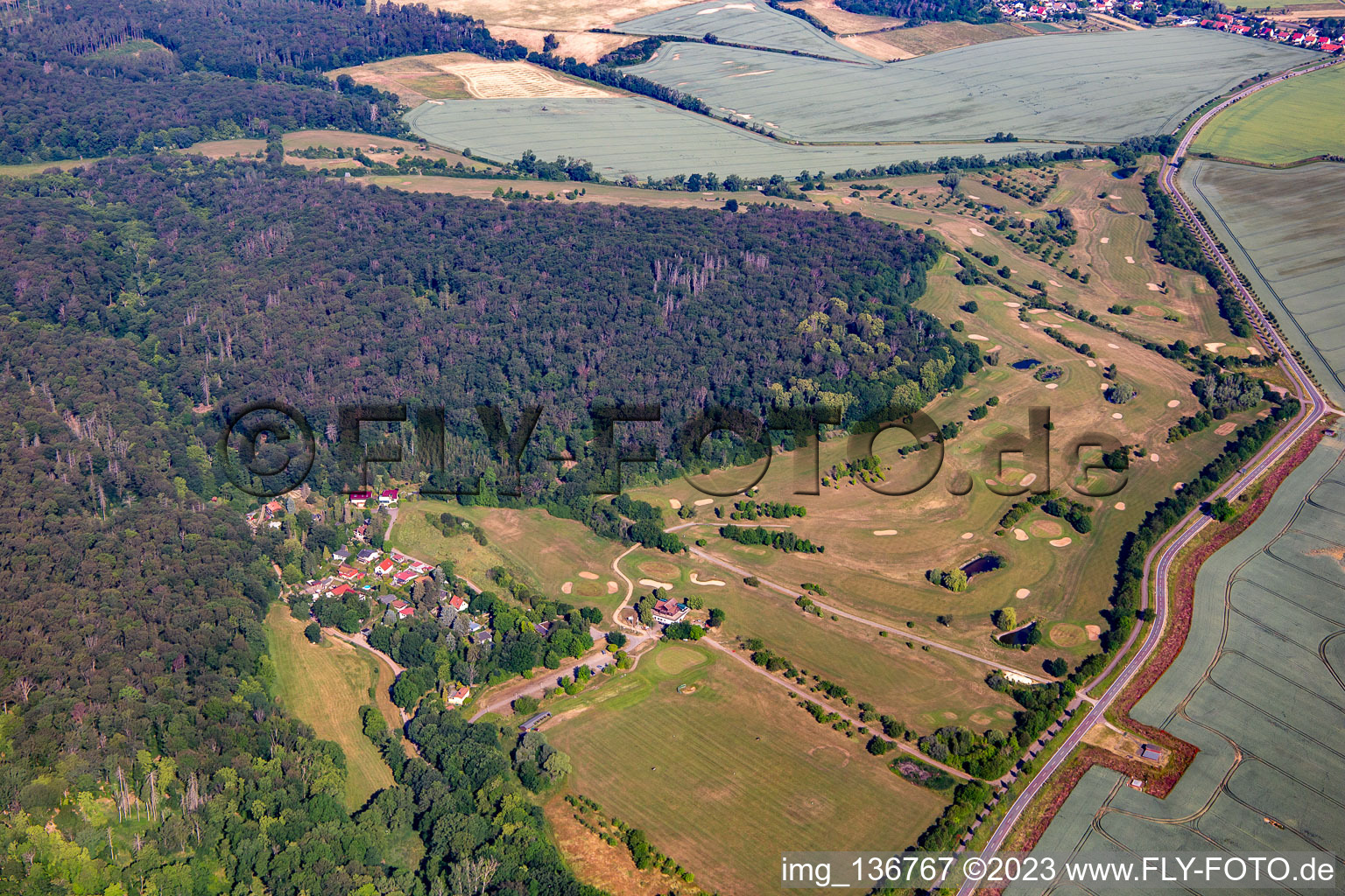 Luftaufnahme von Golfclub Schloß Meisdorf e.V in Falkenstein im Bundesland Sachsen-Anhalt, Deutschland