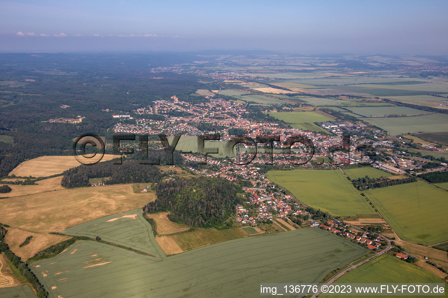 Ortsteil Meisdorf in Falkenstein im Bundesland Sachsen-Anhalt, Deutschland aus der Luft