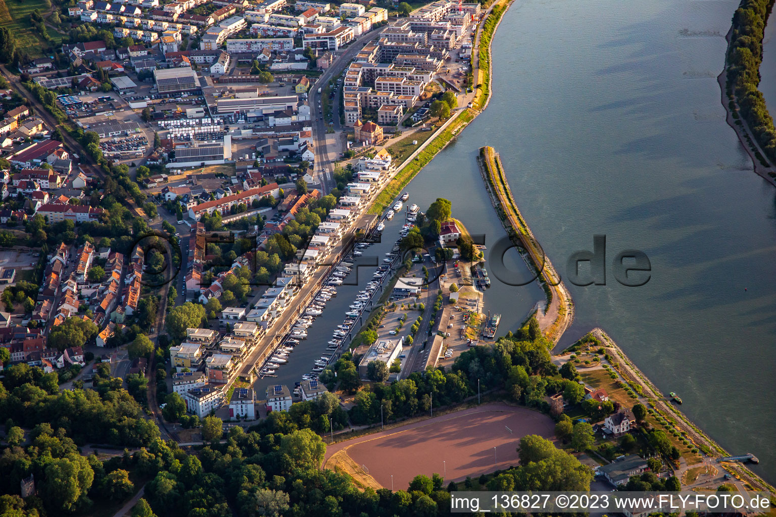 Luftbild von Yachthafen Speyer im Bundesland Rheinland-Pfalz, Deutschland