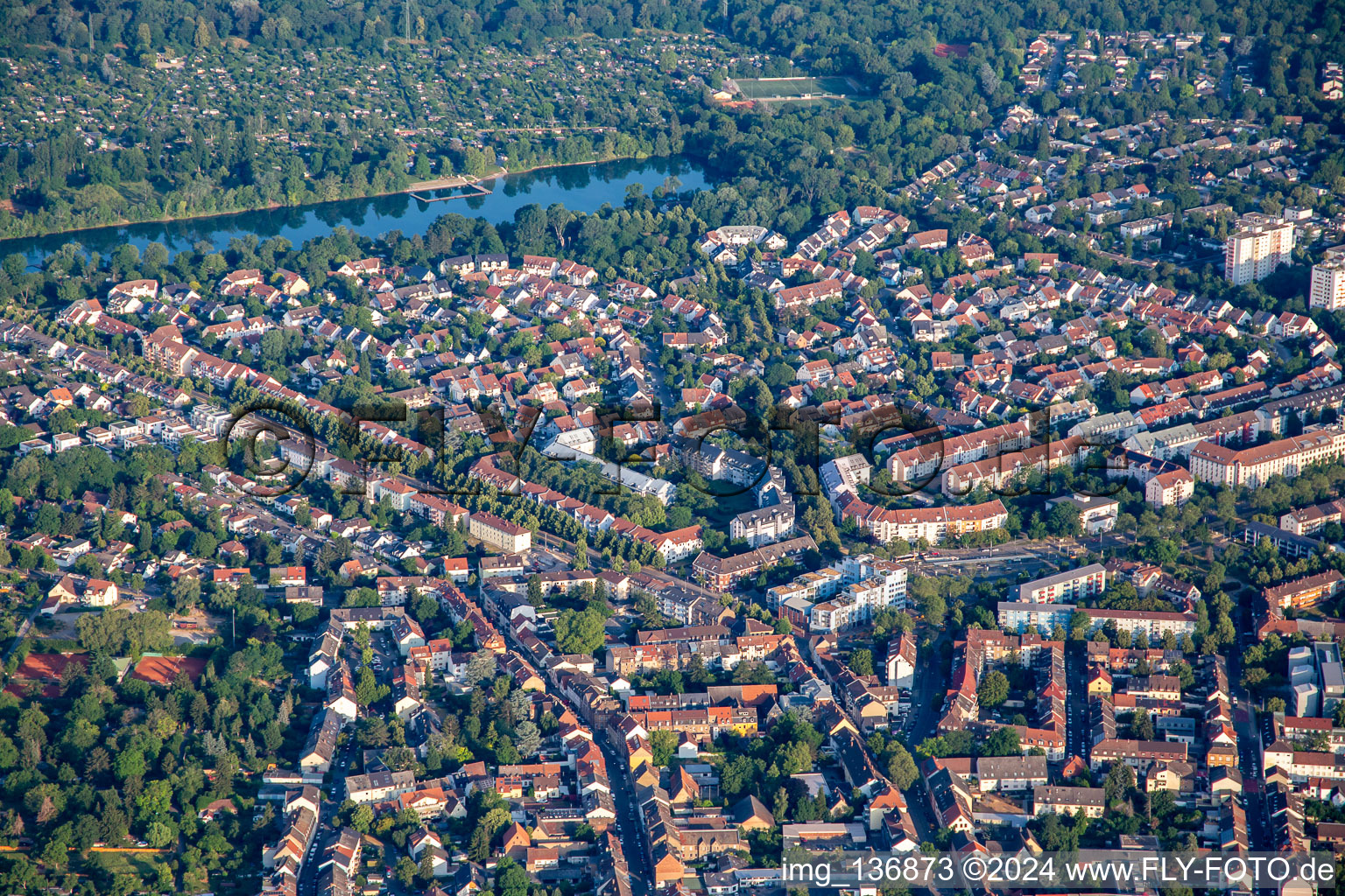 Niederfeld von Südosten in Mannheim im Bundesland Baden-Württemberg, Deutschland