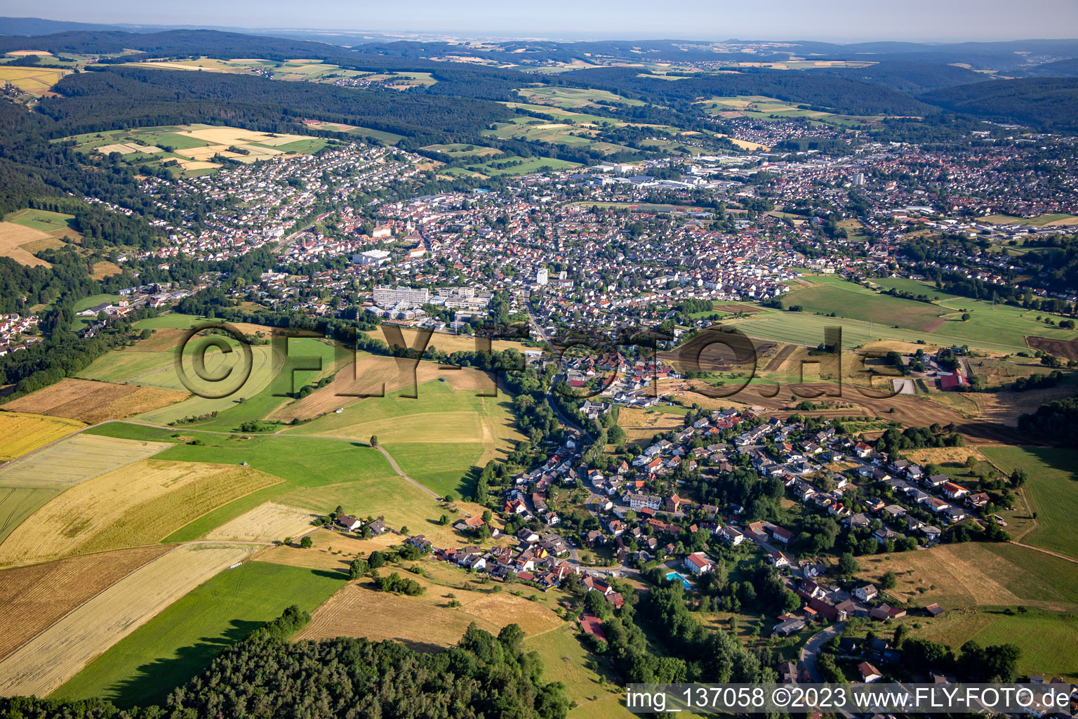 Luftbild von Von Süden in Erbach im Bundesland Hessen, Deutschland