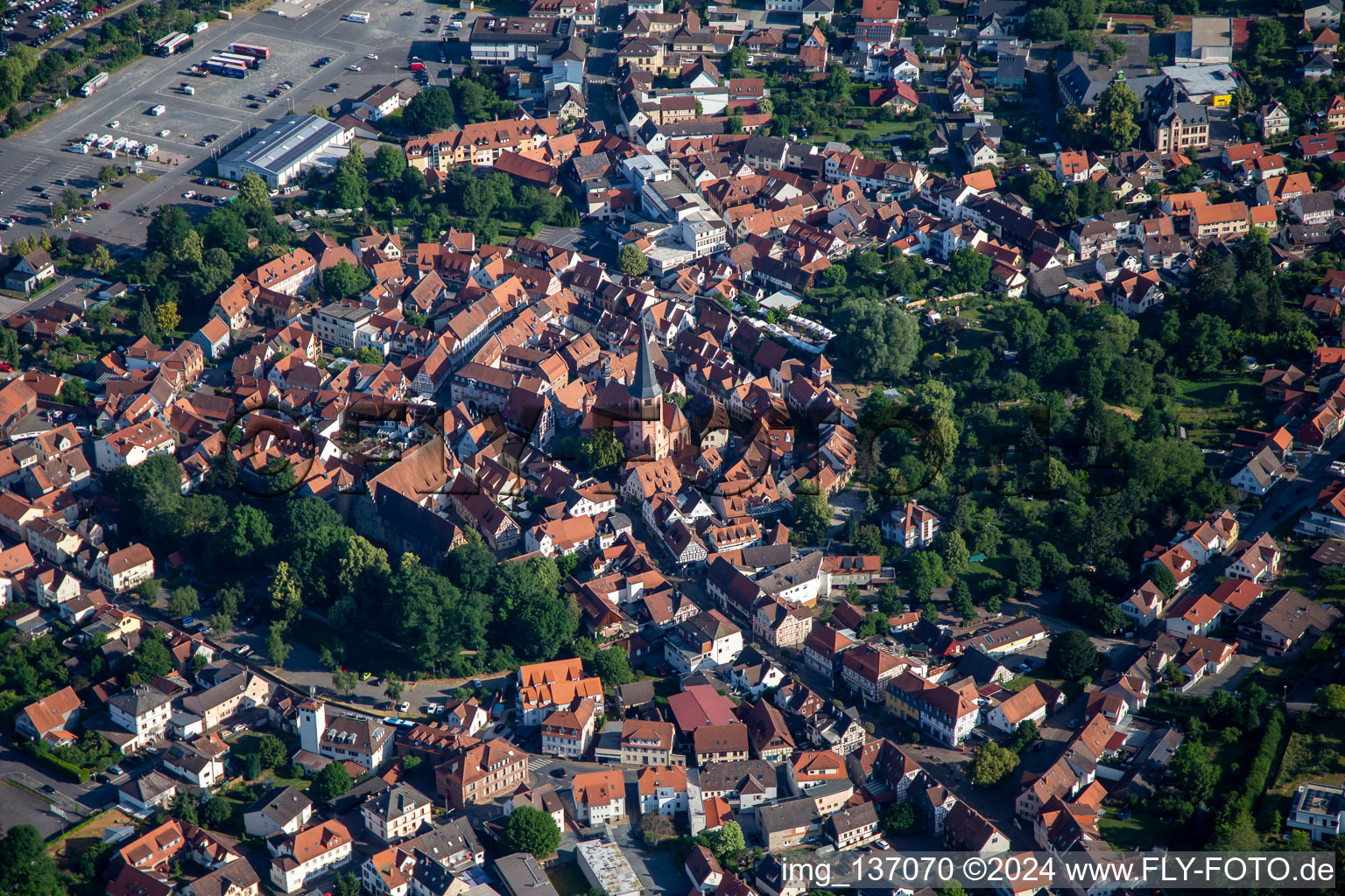 Historische Altstadt in Michelstadt im Bundesland Hessen, Deutschland