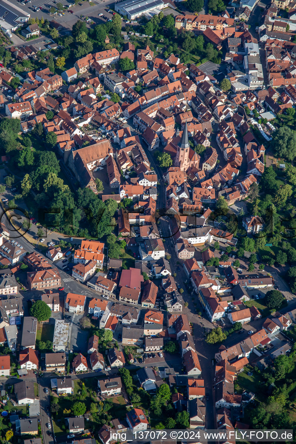 Historische Altstadt Braunstraße von S0 in Michelstadt im Bundesland Hessen, Deutschland