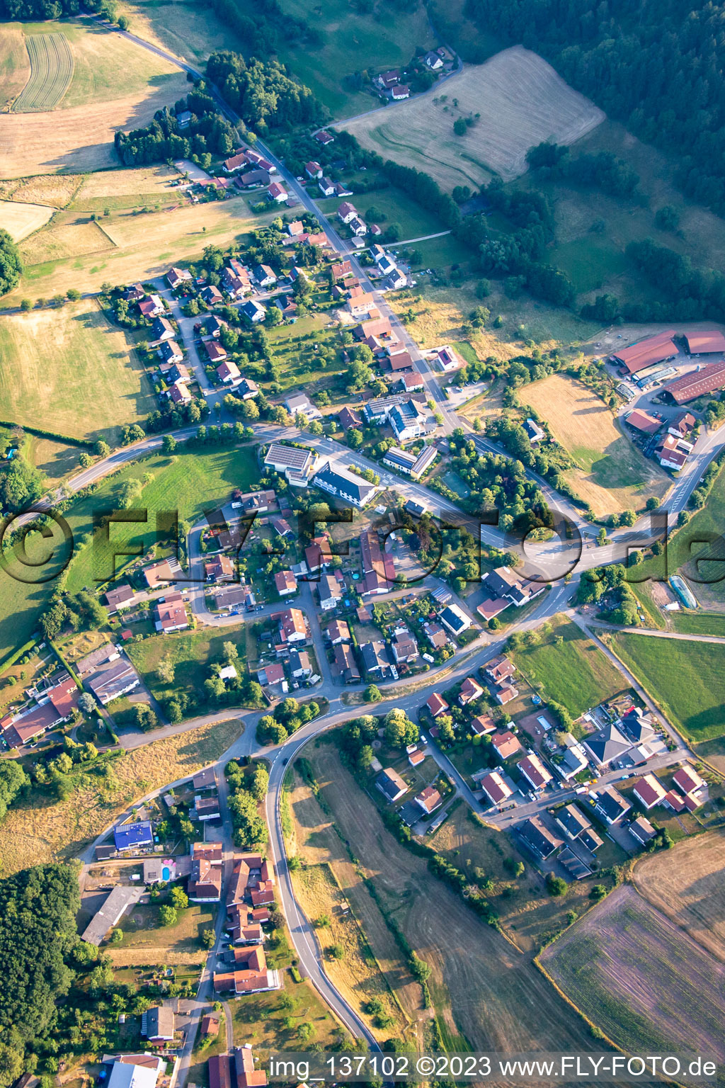 Luftbild von Ortsteil Weschnitz in Fürth im Bundesland Hessen, Deutschland