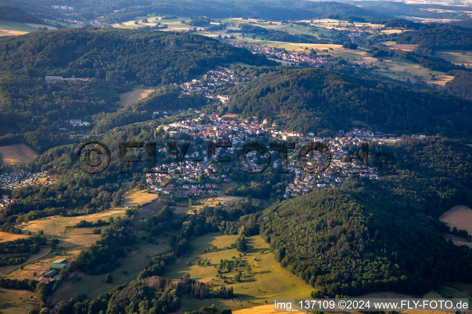 Von Süden in Lindenfels im Bundesland Hessen, Deutschland