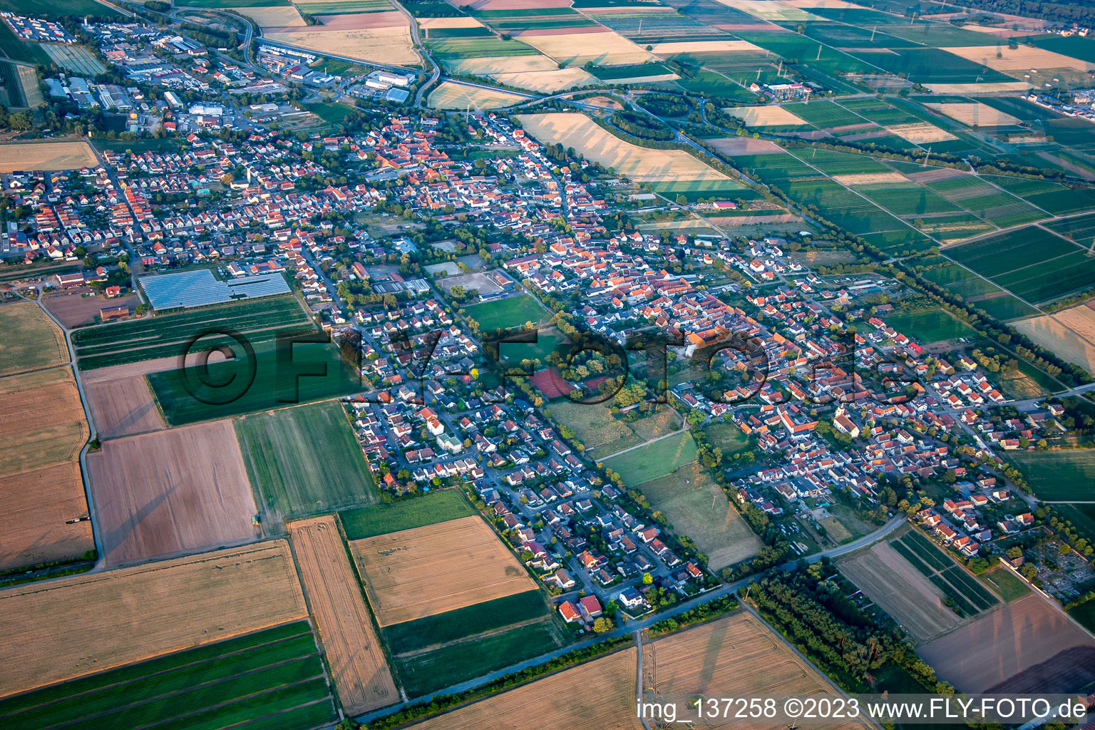 Luftbild von Von Westen in Schwegenheim im Bundesland Rheinland-Pfalz, Deutschland
