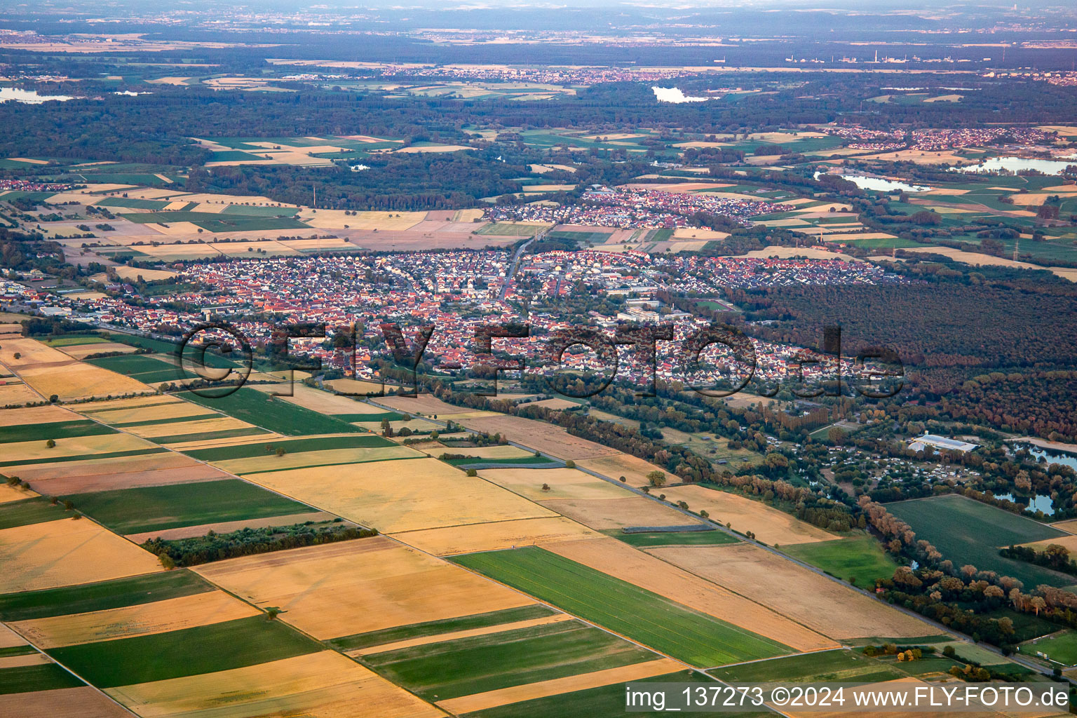 Luftbild von Rülzheim von Nordwesten im Bundesland Rheinland-Pfalz, Deutschland