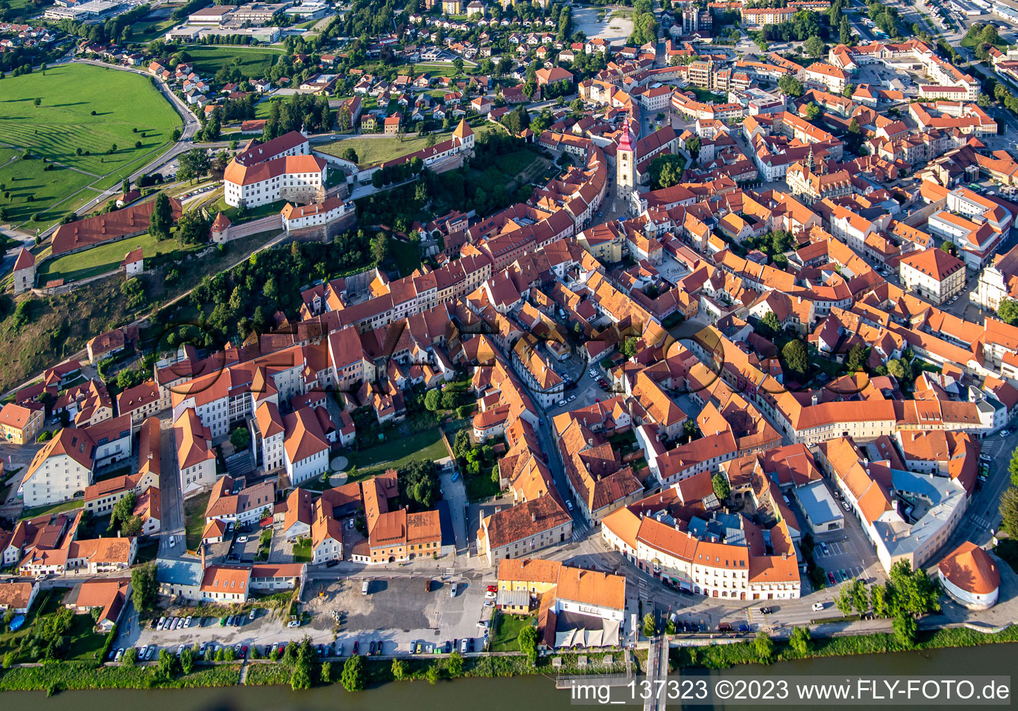 Luftbild von Ptuj, Slowenien