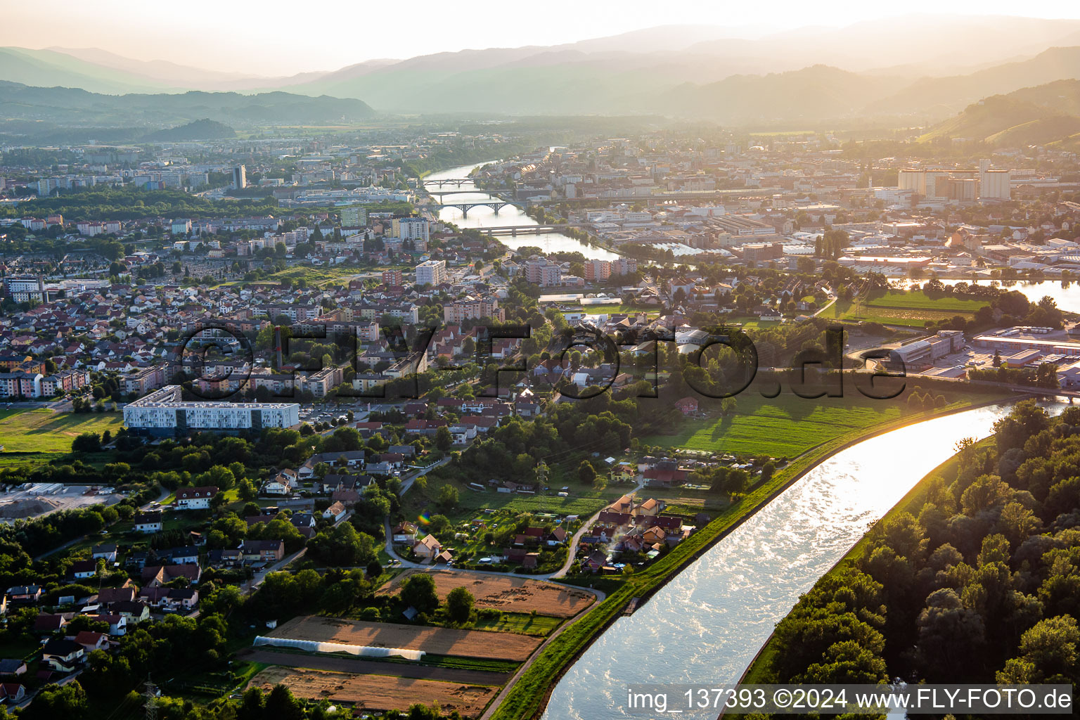 Brücken über die Drau in Maribor, Slowenien