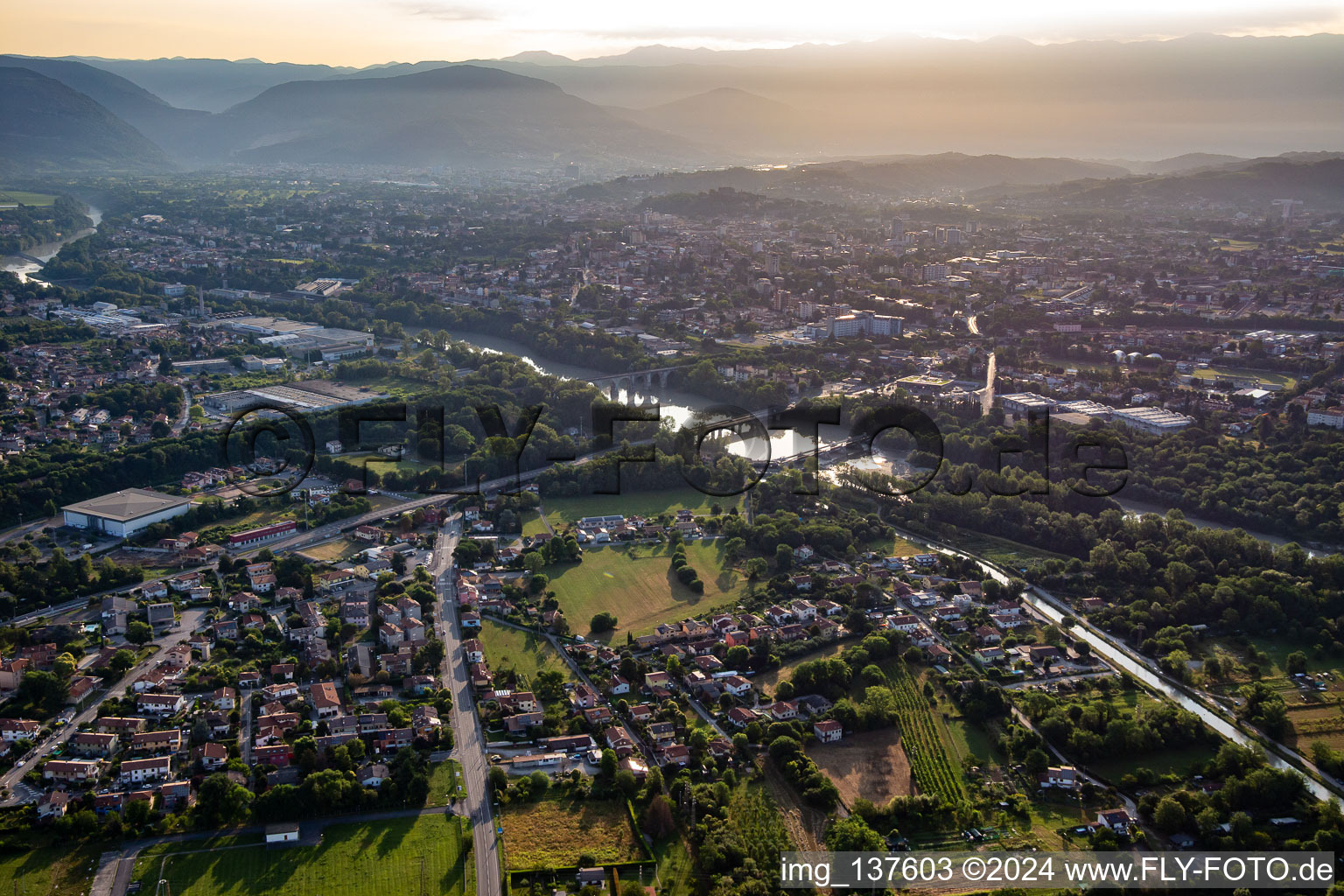 Drei Brücken über den Isonzo in Gorizia, Italien